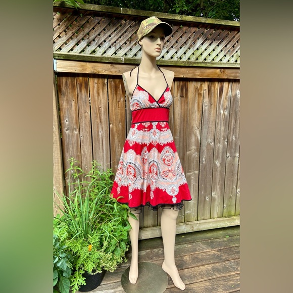 Jaw Dropping  Scarlet Paisley Pattern Dress - Picture 14 of 16